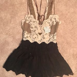 NWT FREE PEOPLE Lace Top Jumper Shorts